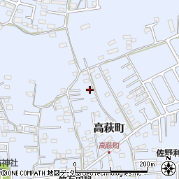 栃木県佐野市高萩町261周辺の地図