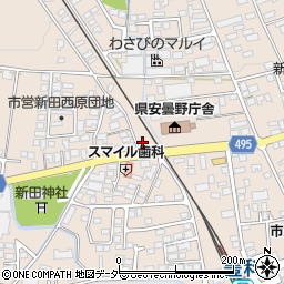 長野県安曇野市豊科新田4987-21周辺の地図