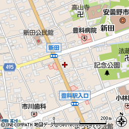 長野県安曇野市豊科新田5752-1周辺の地図