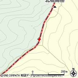 北穂高岳周辺の地図