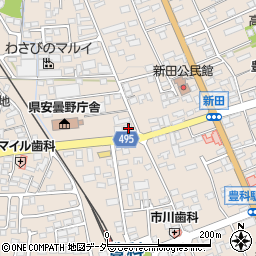 長野県安曇野市豊科新田4927-2周辺の地図