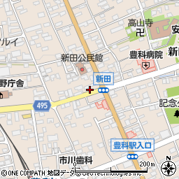 長野県安曇野市豊科新田5950-8周辺の地図
