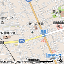 長野県安曇野市豊科新田5944-3周辺の地図