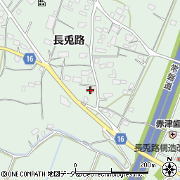 茨城県笠間市長兎路708周辺の地図