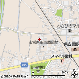 長野県安曇野市豊科新田5231-43周辺の地図