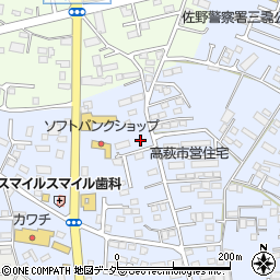 栃木県佐野市高萩町521周辺の地図