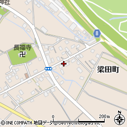梁田郵便局周辺の地図