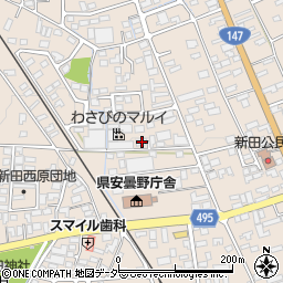 長野県安曇野市豊科新田4956-8周辺の地図