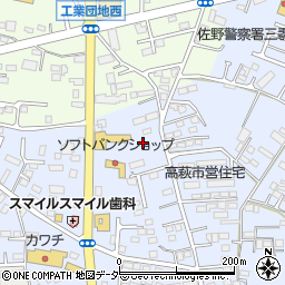 栃木県佐野市高萩町519周辺の地図