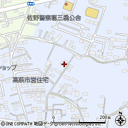 栃木県佐野市高萩町580周辺の地図