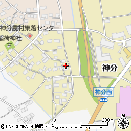 茨城県筑西市神分524-1周辺の地図