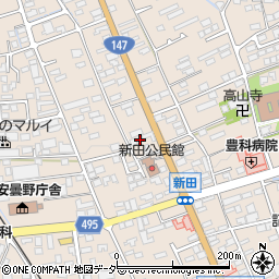 長野県安曇野市豊科新田5938-1周辺の地図