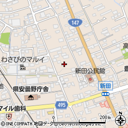 長野県安曇野市豊科新田5930-1周辺の地図