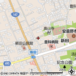 長野県安曇野市豊科新田5800-2周辺の地図