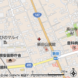 長野県安曇野市豊科新田5929-2周辺の地図