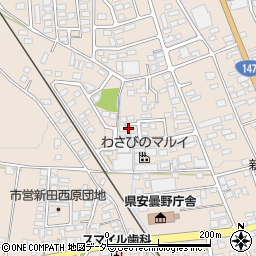 長野県安曇野市豊科新田4995-16周辺の地図