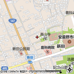長野県安曇野市豊科新田周辺の地図