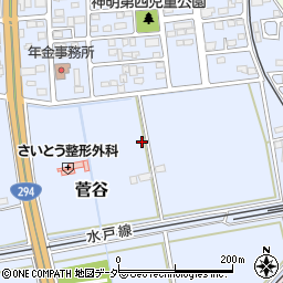 茨城県筑西市菅谷周辺の地図
