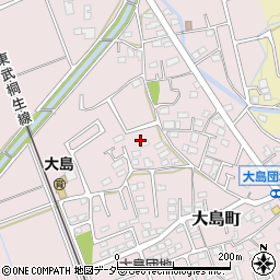 群馬県太田市大島町周辺の地図
