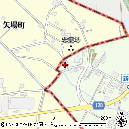 矢場川郵便局周辺の地図