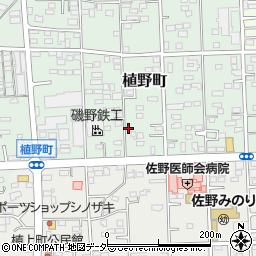 栃木県佐野市植野町周辺の地図