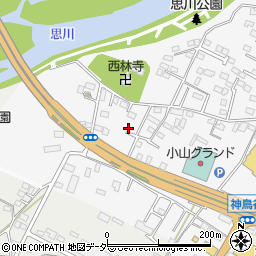 栃木県小山市神鳥谷181周辺の地図