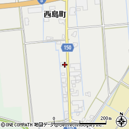 石川県加賀市西島町リ周辺の地図