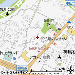 栃木県小山市神鳥谷135周辺の地図