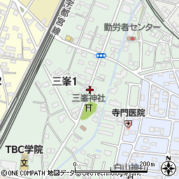 栃木県小山市三峯周辺の地図