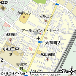 栃木県小山市天神町周辺の地図