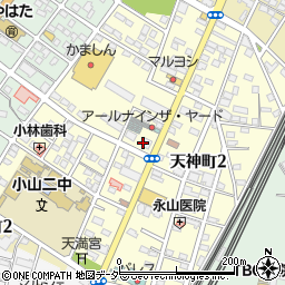栃木県小山市天神町周辺の地図