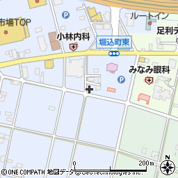 栃木県足利市堀込町92-3周辺の地図