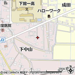 茨城県筑西市下中山周辺の地図