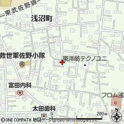 栃木県佐野市浅沼町201周辺の地図