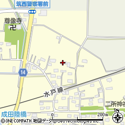 茨城県筑西市成田周辺の地図