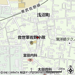栃木県佐野市浅沼町187周辺の地図