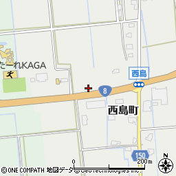石川県加賀市西島町チ周辺の地図
