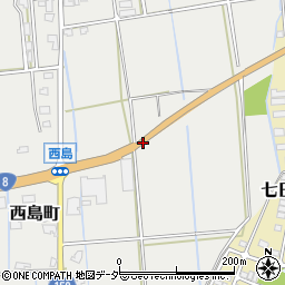 石川県加賀市西島町ワ周辺の地図