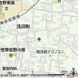 栃木県佐野市浅沼町197周辺の地図