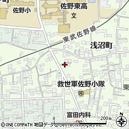 栃木県佐野市浅沼町184周辺の地図