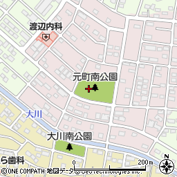 伊勢崎市元町南公園周辺の地図