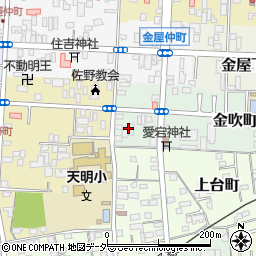 栃木県佐野市金吹町周辺の地図