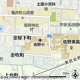 栃木県佐野市金屋下町周辺の地図