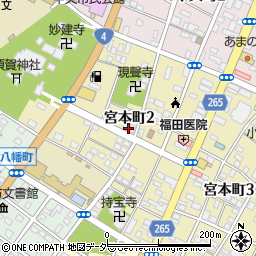 栃木県小山市宮本町周辺の地図