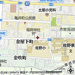 栃木県佐野市金屋下町11-34周辺の地図