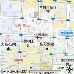 栃木県佐野市金屋仲町周辺の地図