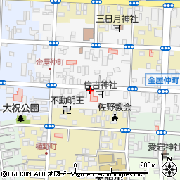 栃木県佐野市金屋仲町周辺の地図