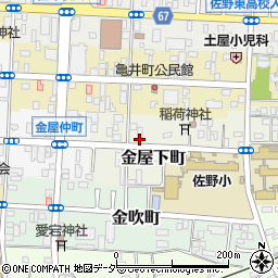 栃木県佐野市金屋下町2461周辺の地図