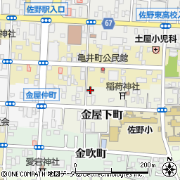 栃木県佐野市金屋下町2462周辺の地図