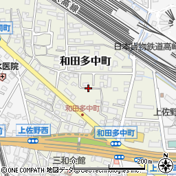 群馬県高崎市和田多中町周辺の地図